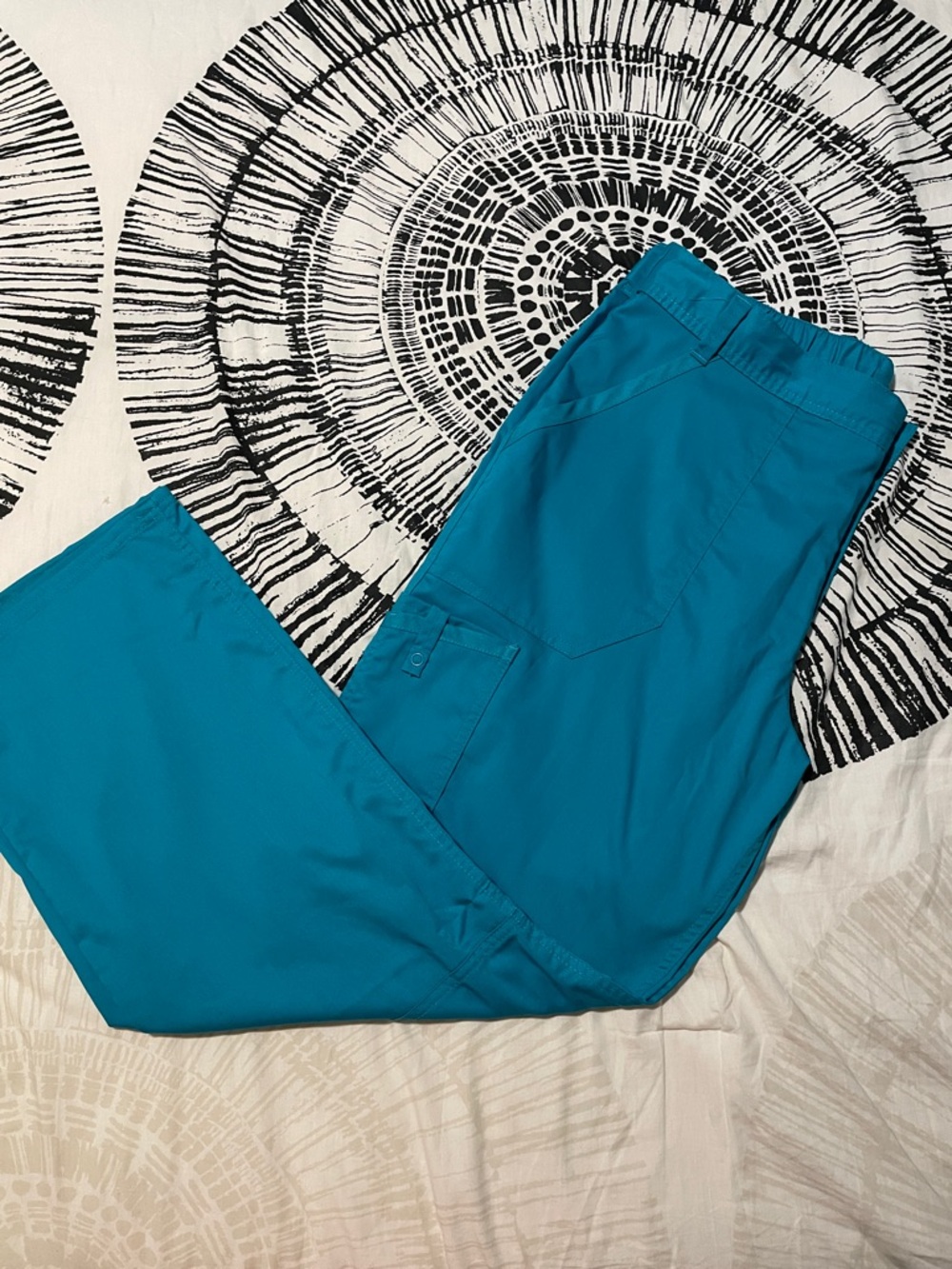 Men's Teal Cargo Scrub Pants - Lightweight Comfort